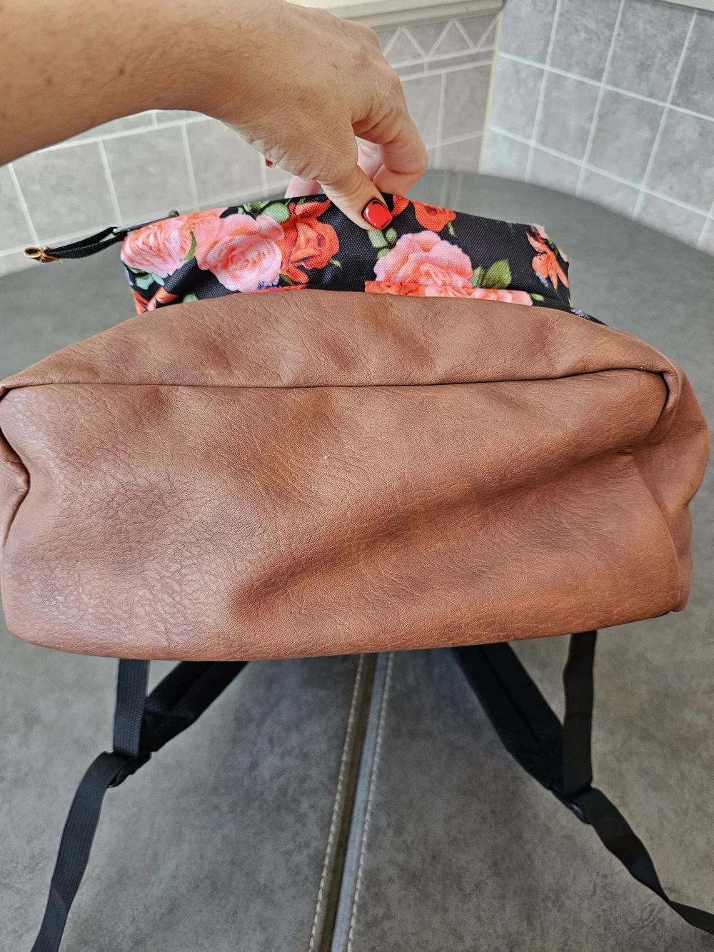 JANSPORT Floral Black & Pink Rose Backpack